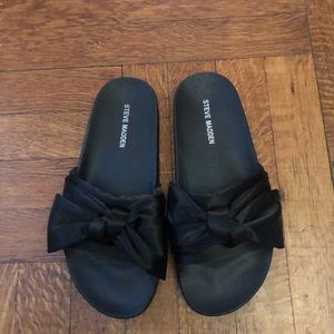 Steve Madden Satin Bow Slides